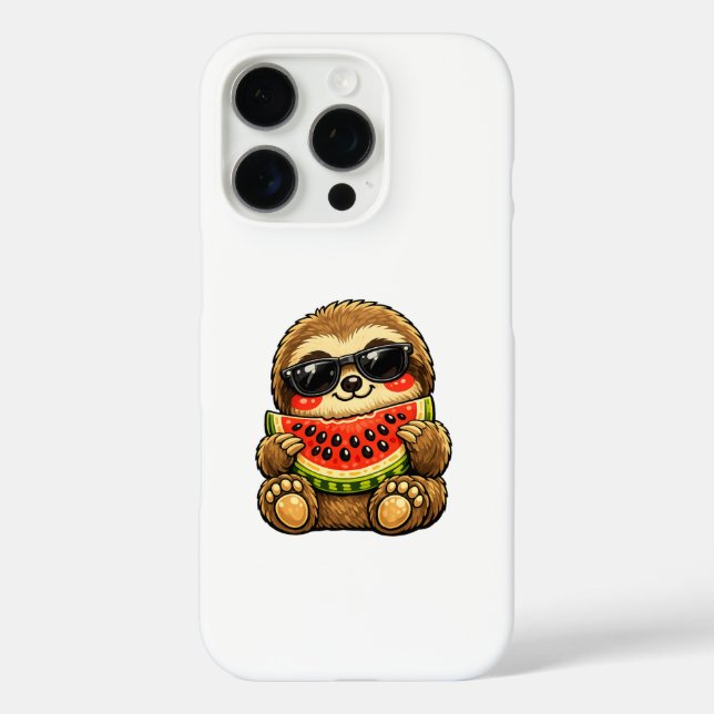 Süßes Faultier mit Wassermelone iPhone 16 Pro Hülle (Rückseite)