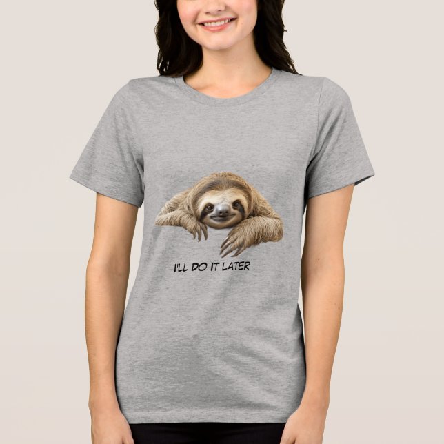 Süßes Faultier Tri-Blend Shirt (Vorderseite)
