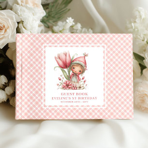 Süßes Feenmädchen 2. Geburtstag rosa Blumen Gast Gästebuch