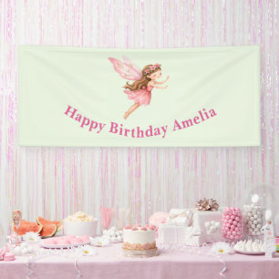 Süßes Feenmädchen im rosa Kleid - Fantasievolles G Banner