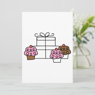Süßes Feiern Cupcake und Geschenkboxen Einladung