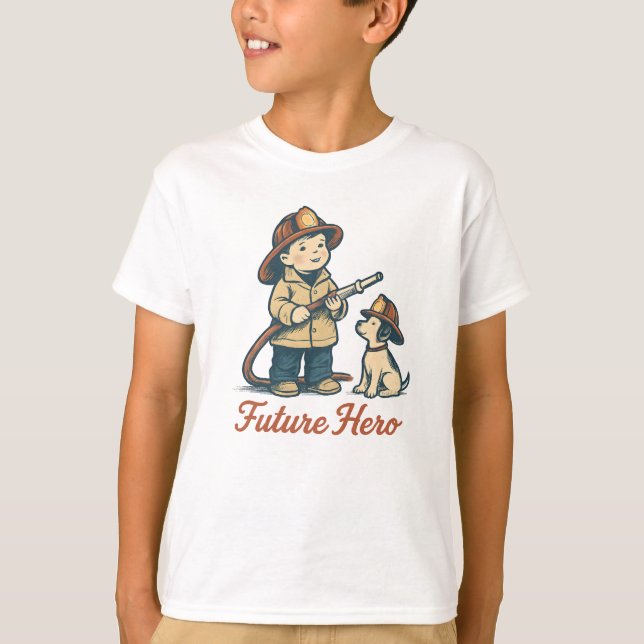 Süßes Feuerwehrmann-Shirt für die Zukunft T-Shirt (Vorderseite)