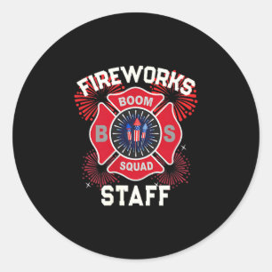 Süßes Feuerwerk Personal patriotisch 4. Juli Techn Runder Aufkleber