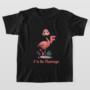 Süßes Flamingo-Kinder-T-Shirt   F ist für Flamingo T-Shirt