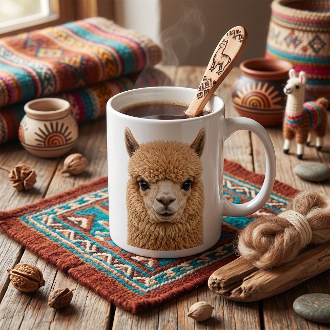 Süßes flauschiges Alpakatier Kaffeetasse (Von Creator hochgeladen)