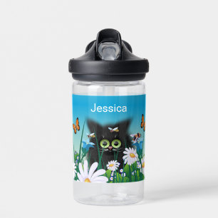 Süßes flauschiges Kätzchen in personalisierter Gän Trinkflasche