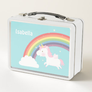 Süßes fliegendes Einhorn Regenbogen Mädchen Person Metall Brotdose