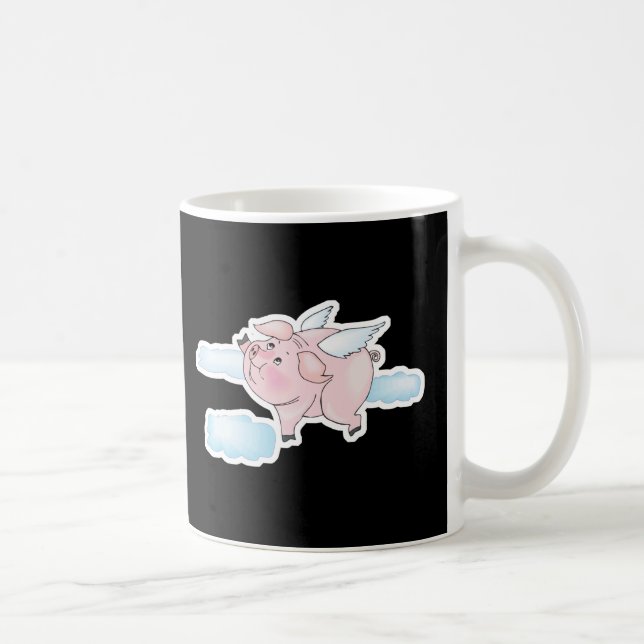 süßes fliegendes Schwein Kaffeetasse (Rechts)