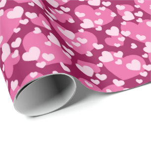 Süßes Fliesenmuster rosa Herzen  Geschenkpapier