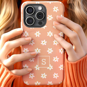 Süßes florales Pfirsichgras-Lilien-Muster-Monogram Case-Mate iPhone Hülle