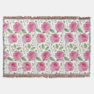 Süßes, florales/rosenfarbenes Wiederholungsmuster Decke