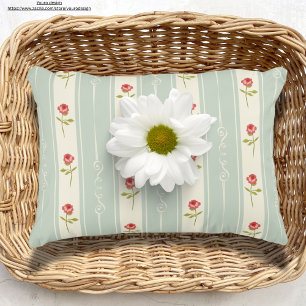 Süßes florales Shabby-chic Retro-Muster Blau Dekokissen