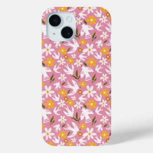 Süßes florales Vogel-Nahtlosmuster Case-Mate iPhone Hülle