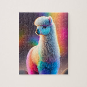 Süßes Fluffiges Farbige Kleines Niedliches Alpaka
