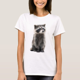 Süßes Fluffiges Waschbär-Banditen-Porträt Frauen T-Shirt