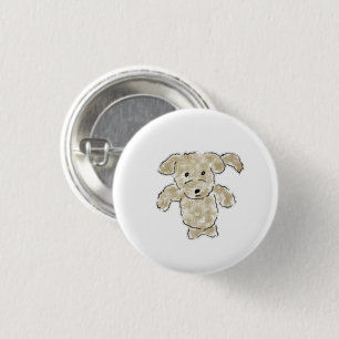 Süßes Fluffiges Welpen-Wachsmalstift-Geschenk Button
