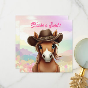 Süßes Fohlen mit Cowboyhut Dankeskarte