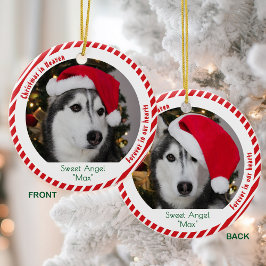 Süßes Foto-Andenken Haustier-Gedenk Weihnachten Keramik Ornament
