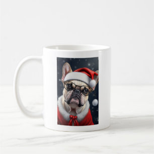 Süßes Französische Bulldogge Santa Weihnachtsfeier Kaffeetasse
