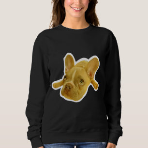 Süßes Französische-Bulldogge-Welpen-Foto Schwarzes Sweatshirt