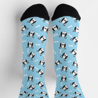 Süßes Französischer Bulldogge und Knochen Muster Socken