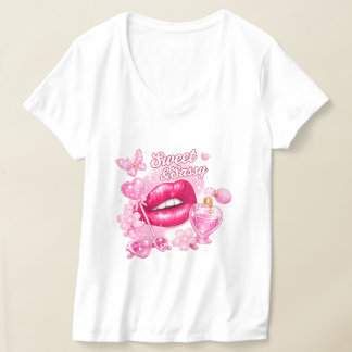 Süßes & Freches Rosa Coquette Grafik T-Shirt | Y2K