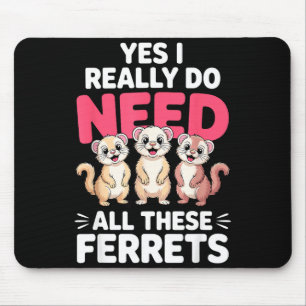 Süßes Frettchen-Design für Männer Frauen Kinder Ti Mousepad
