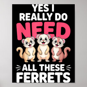 Süßes Frettchen-Design für Männer Frauen Kinder Ti Poster