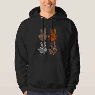 Süßes Friedenszeichen Tierprint Kleinkind Jungen R Hoodie