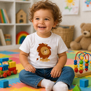 Süßes Friedliches Cartoon Löwen Baby T-Shirt