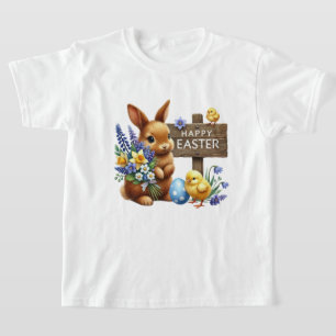 Süßes Frohe Ostern Unisex-Kinder-Hase T-Shirt