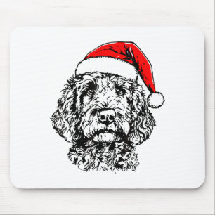Süßes Frohe Weihnachten Goldendoodle Weihnachtsman Mousepad