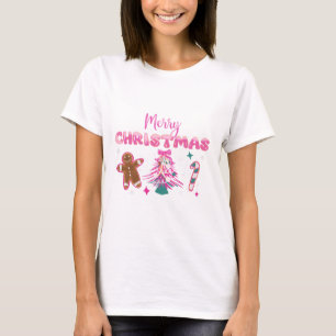 Süßes Frohe Weihnachten Lebkuchen und Bonbon Desig T-Shirt