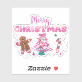 Süßes Frohe Weihnachten Lebkuchen und Candy Design Aufkleber