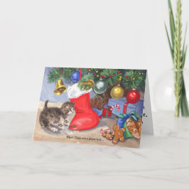 Süßes Frohes Weihnachtsbaum-Kätzchen Feiertagskarte