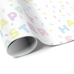 Süßes Fröhliches Ostern Wort Konfetti Muster Geschenkpapier
