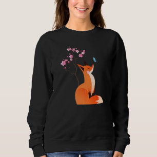 Süßes Fuchsshirt Japanische Kirschblüte Und Schmet Sweatshirt