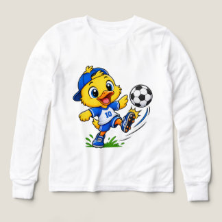 Süßes Fußball-Enten-Mädchen Langarm-T-Shirt