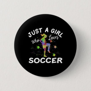 Süßes Fußball-Shirt für Mädchen, nur ein Mädchen,  Button