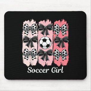 Süßes Fußballmädchen Coquette Schleife Fußballmädc Mousepad