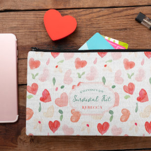 Süßes Galentine's Überlebens-Kit   Monogramm Zubehörtasche