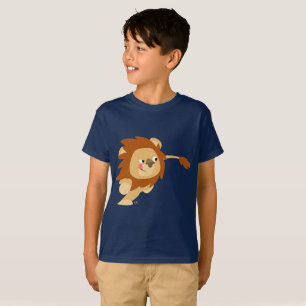 Süßes galoppierendes Cartoon-Löwe Kinder T-Shirt