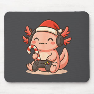 Süßes Gamer-Axolotl-Weihnachtsdesign Mousepad
