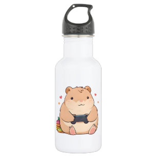 Süßes Gamer-Capybara Kawaii-Design Edelstahlflasche