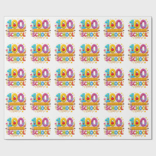 Süßes Garn 100 Tage Schule Lehrer Mädchen T-Shirt Geschenkpapier