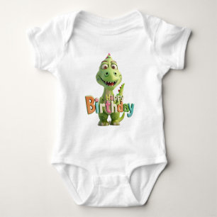 Süßes Geburtstags-Dino – Kinder-Dinosaurier-Party Baby Strampler