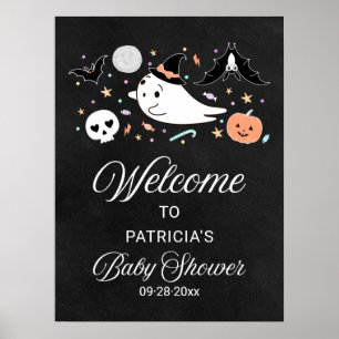 Süßes Geister-Halloween-Baby-Shower-Willkommenssch Poster