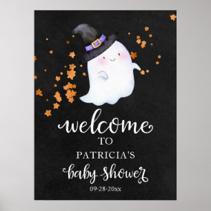 Süßes Geister-Halloween-Baby-Shower-Willkommenssch Poster
