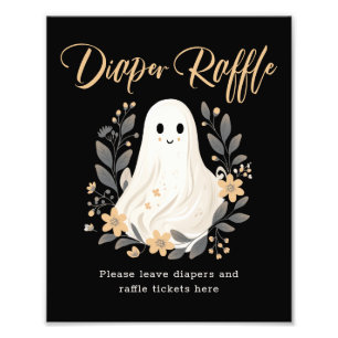 Süßes Geister-Herbst-Windeln-Raffle-Baby-Shower-Sc Fotodruck