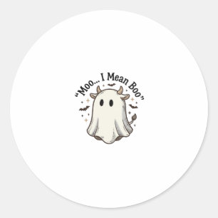 Süßes Geisterkuh Halloween Moo Ich meine Boo Shirt Runder Aufkleber